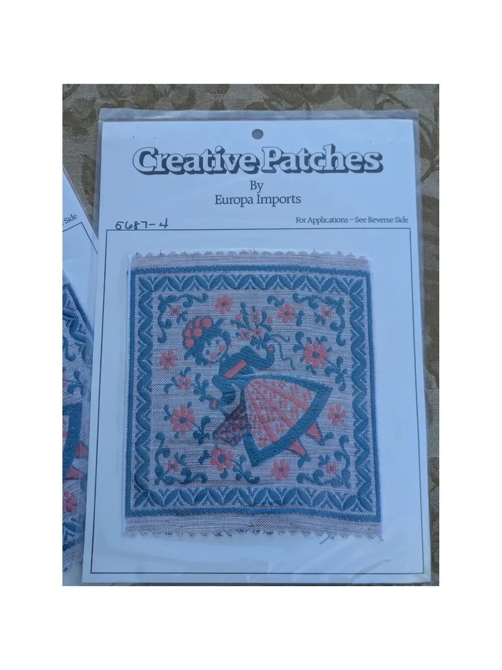 Creative Patches Set Of 2  by Europa Imports Vintage Woven Applique.  New